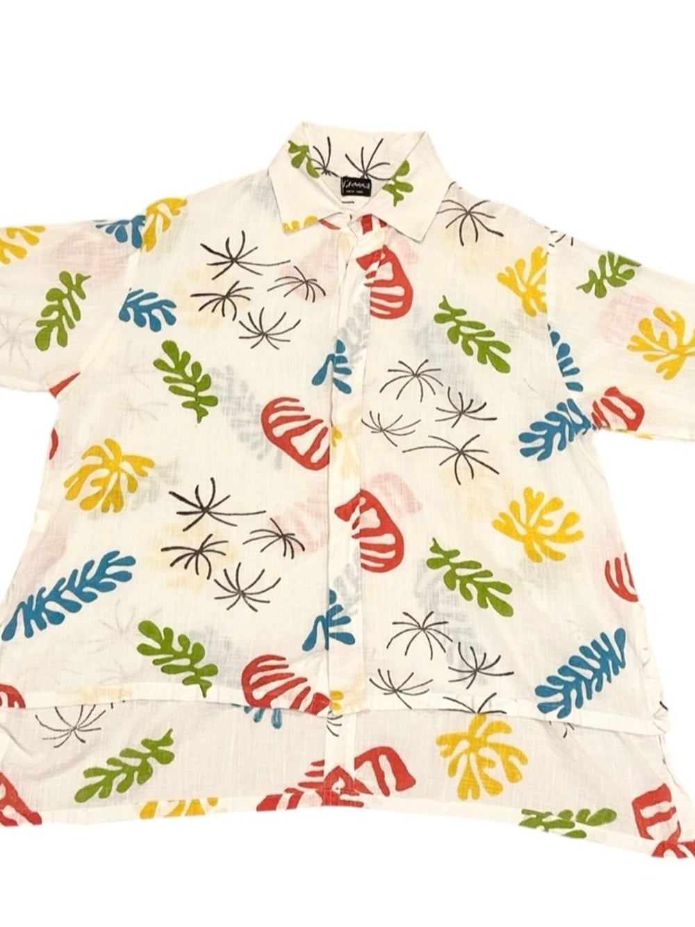 Dilemma New York Shirt 100% Organic Cotton Matisse Abstract Art to Wear Sz L/XL - Picture 4 of 8